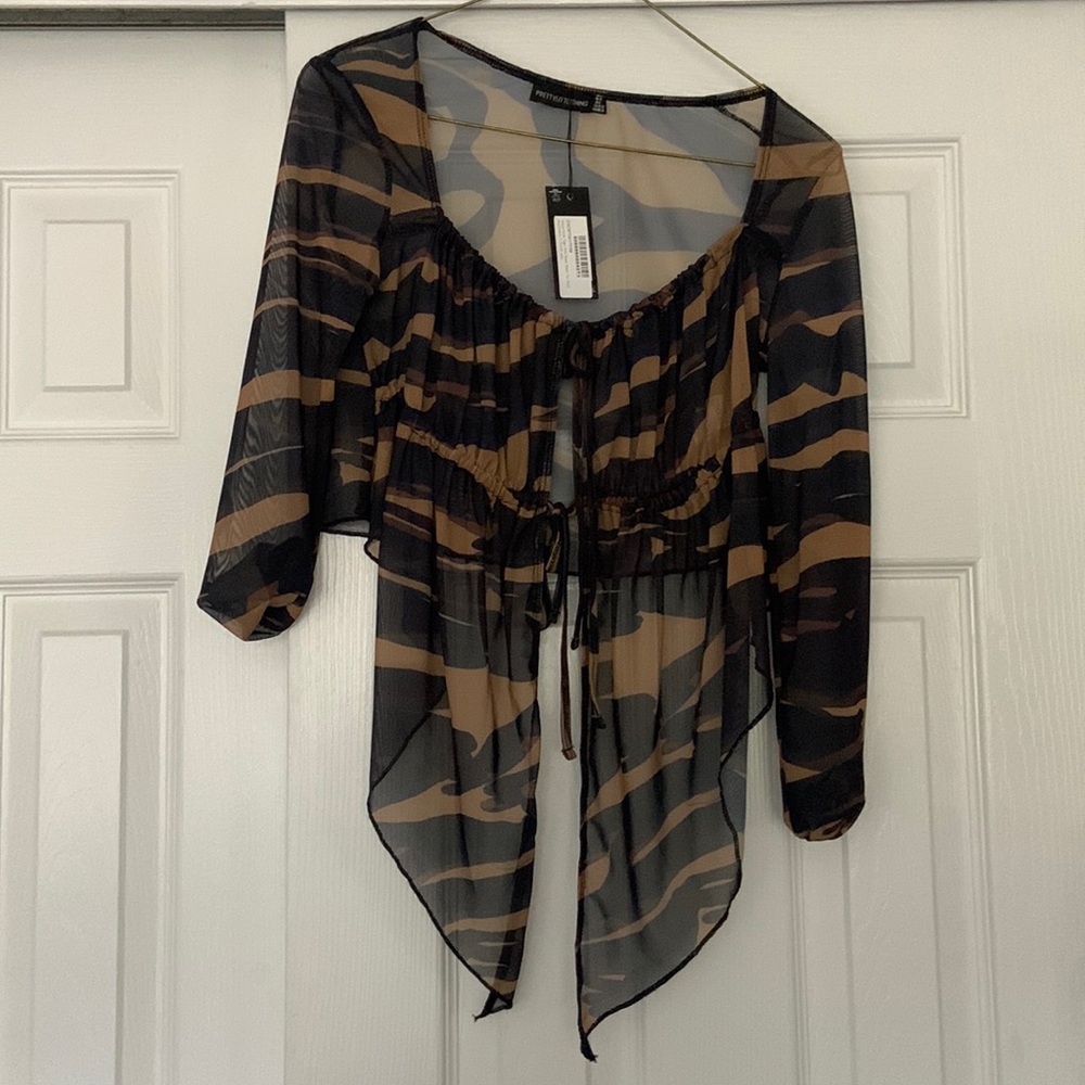 PrettyLittleThing sheer blouse